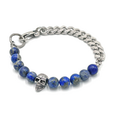 Lapis Lazuli Skull Bracelet