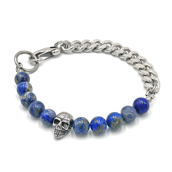 Lapis Lazuli Skull Bracelet